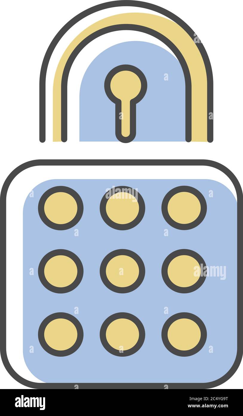Lock RGB color icon Stock Vector