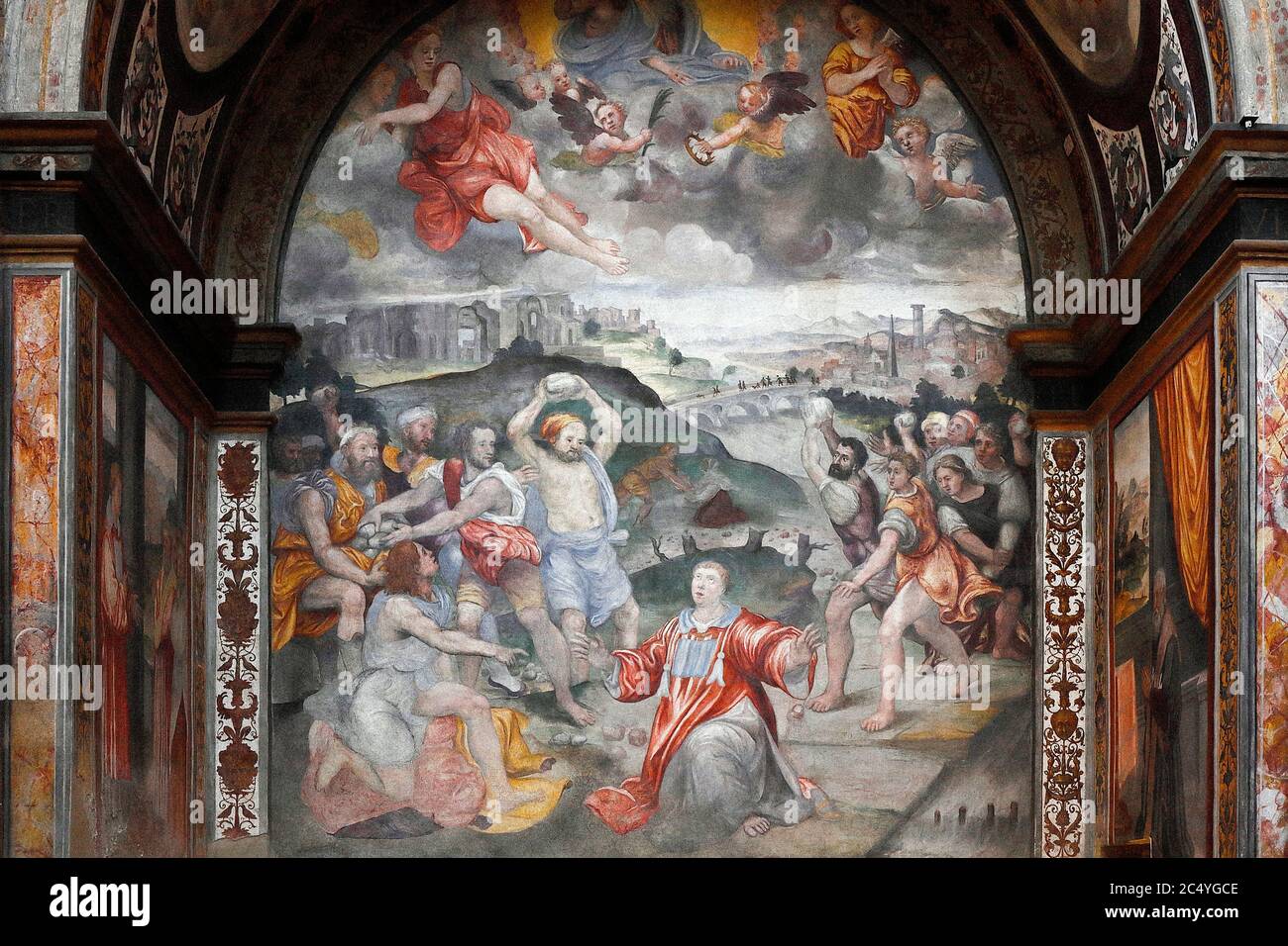 Italy Lombardy Milan - Church of San Maurizio al Monastero maggiore  - Martyrdom of Saint Stephen Stock Photo