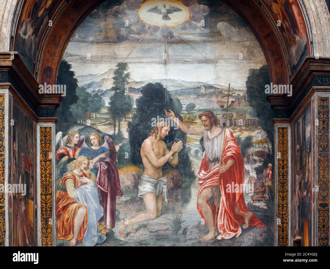 Italy Lombardy Milan - Church of San Maurizio al Monastero maggiore  - Baptism of Christ Stock Photo