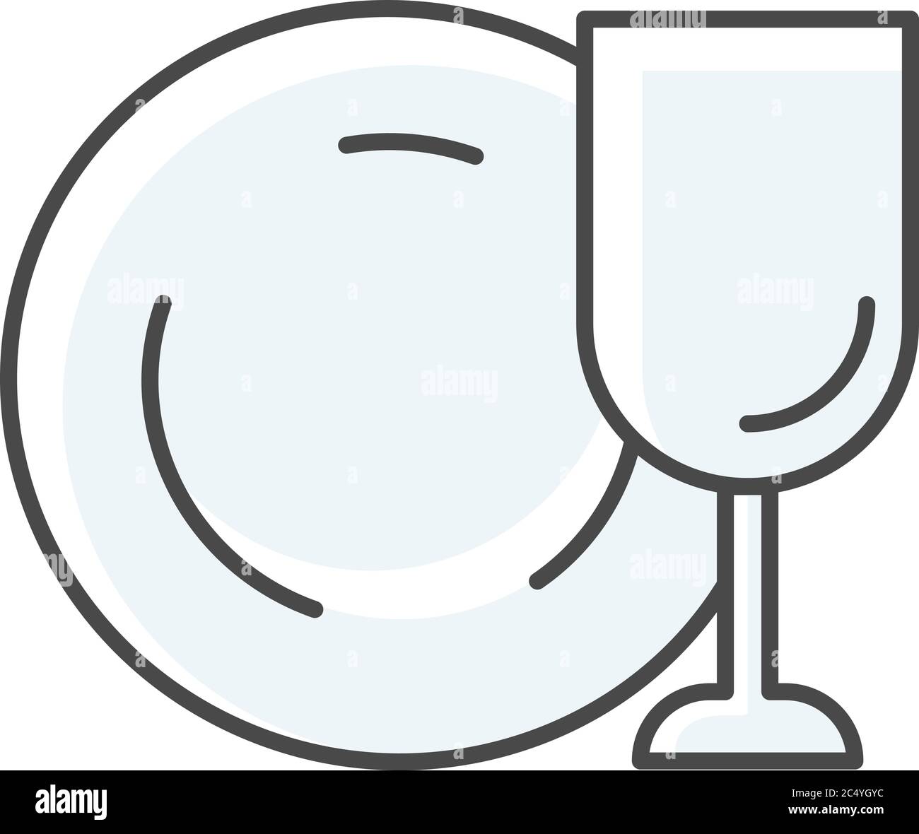Tableware RGB color icon Stock Vector