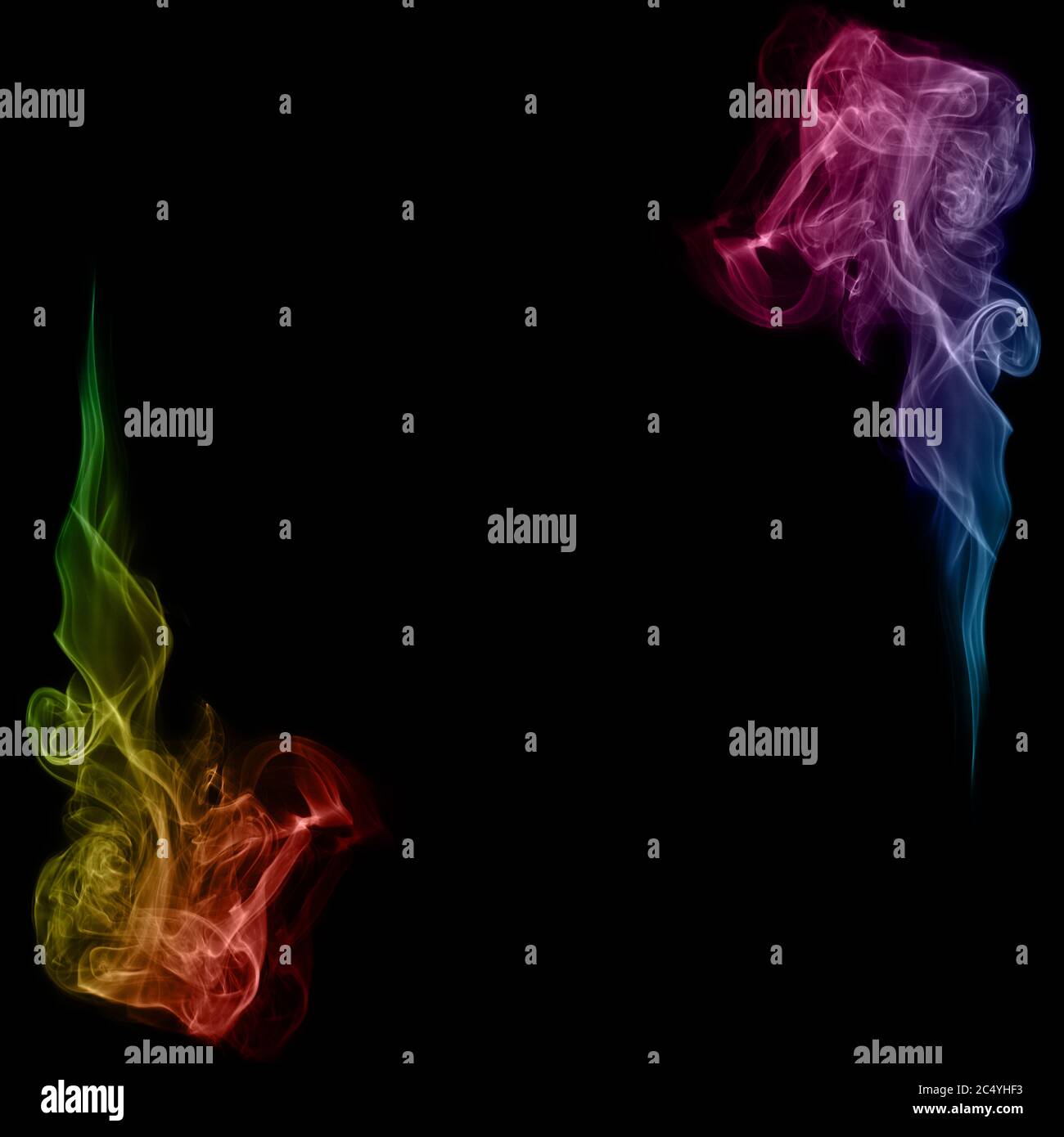 Abstract Art Colorful Smoke as Frame with Blank Space for Yours Design ...