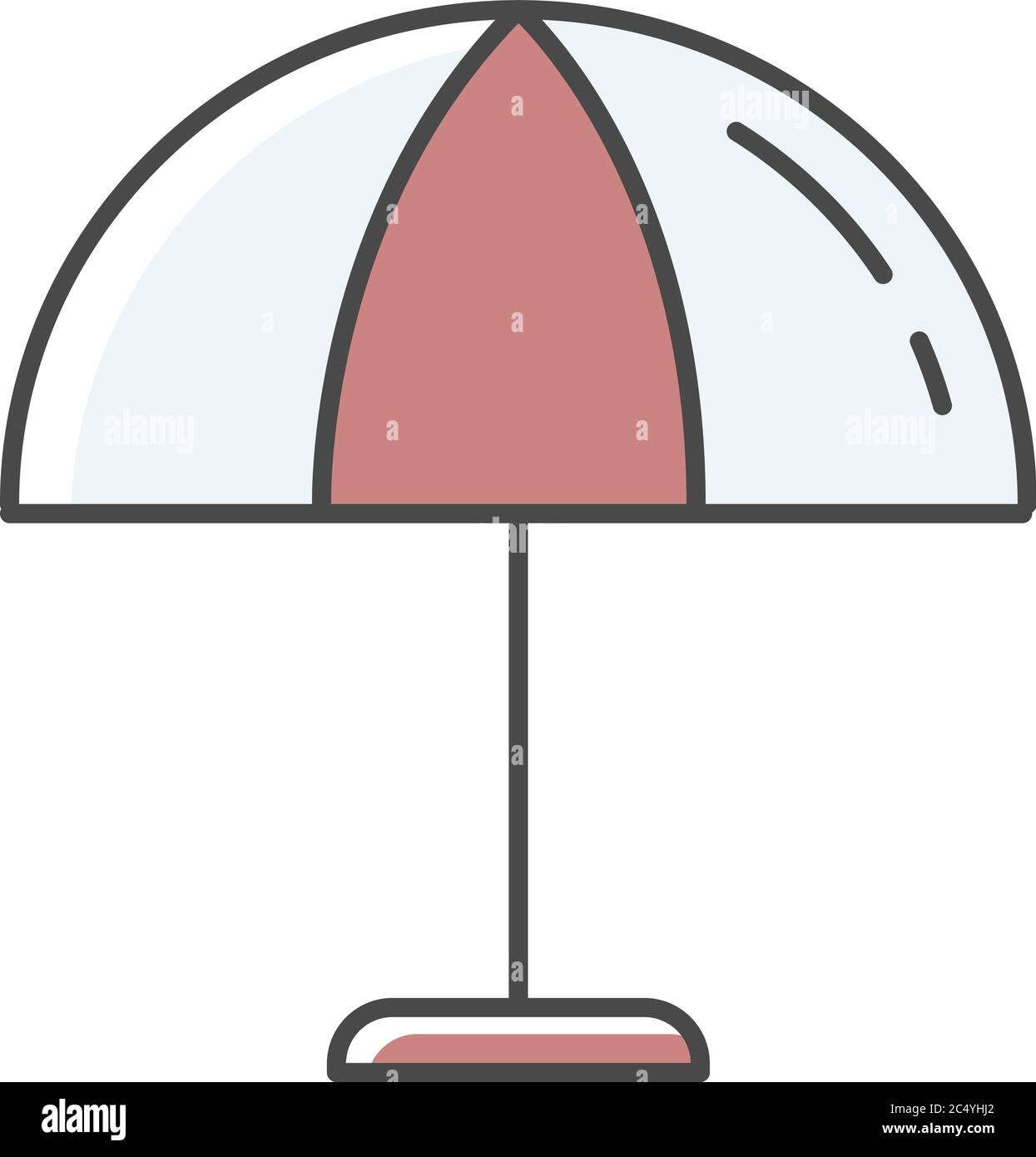 Beach umbrella RGB color icon Stock Vector