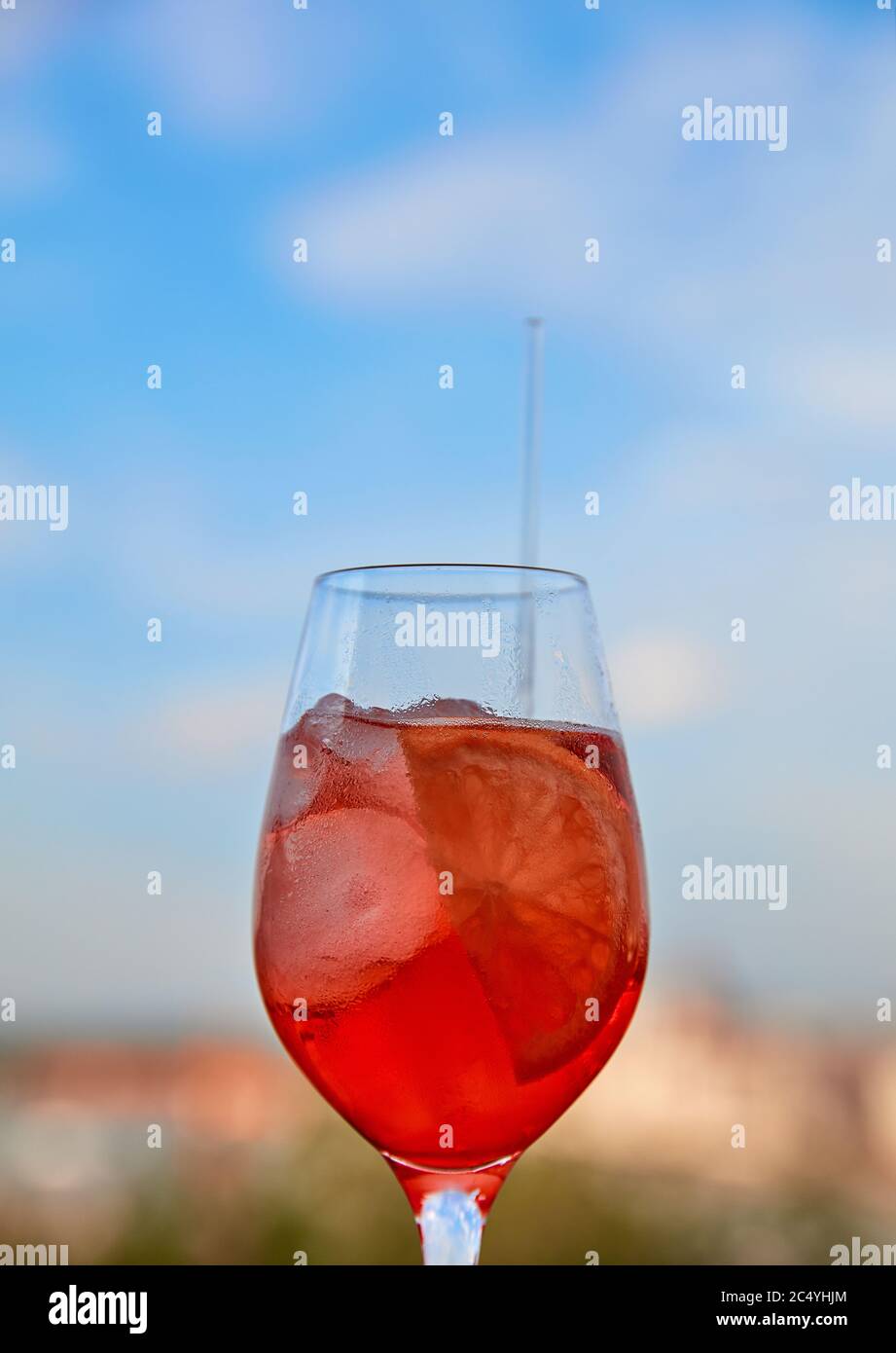 Cocktail Aperol. Aperol Spritz is an cocktail consisting of sparkling