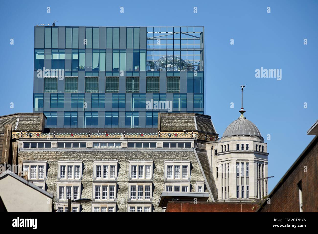 Manchester city centre landmark  20 Stories rooftop bar and restaurant in No.1 Spinningfields modern glass office building Stock Photo
