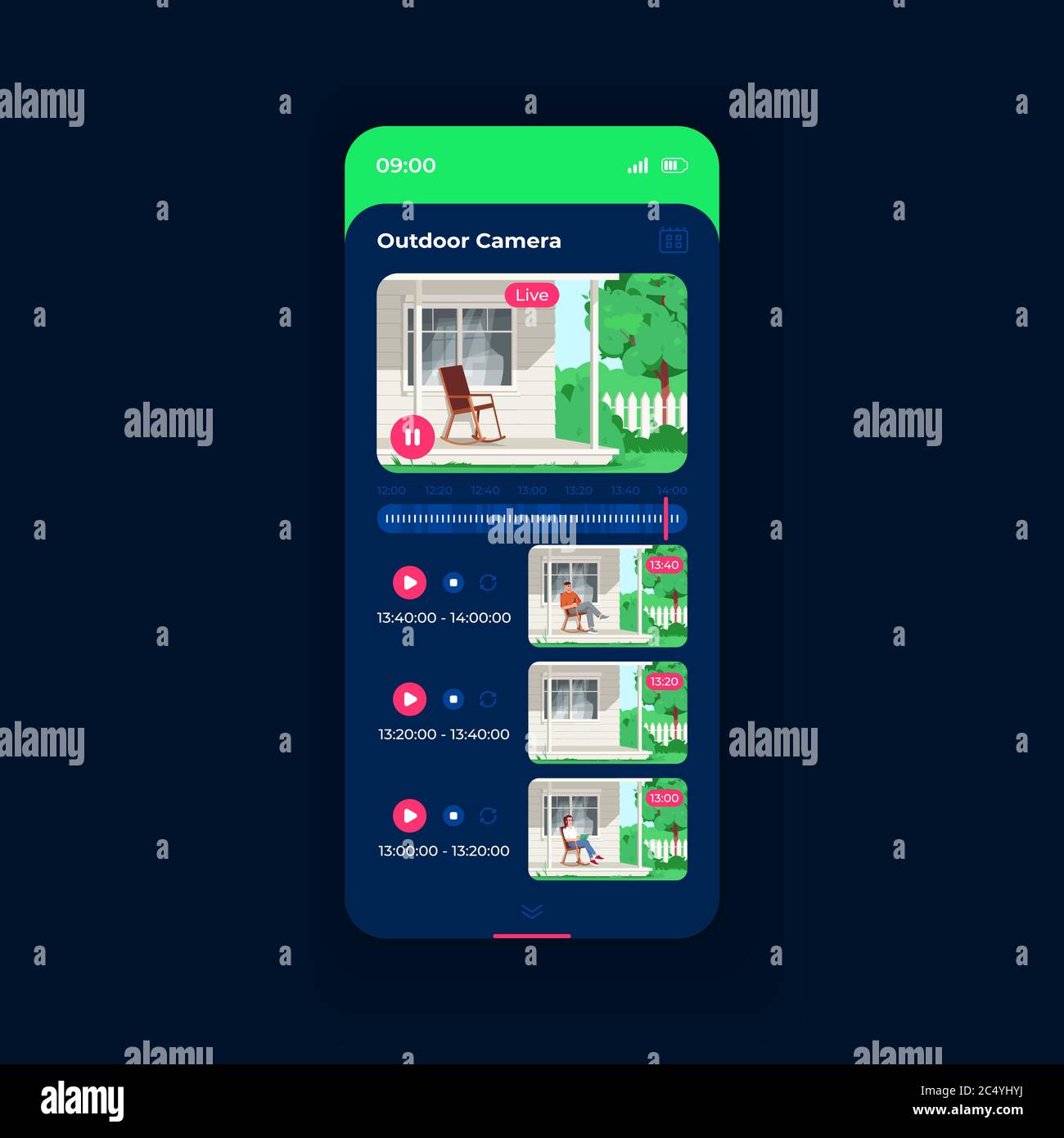 Outdoor surveillance smartphone interface vector template Stock Vector ...