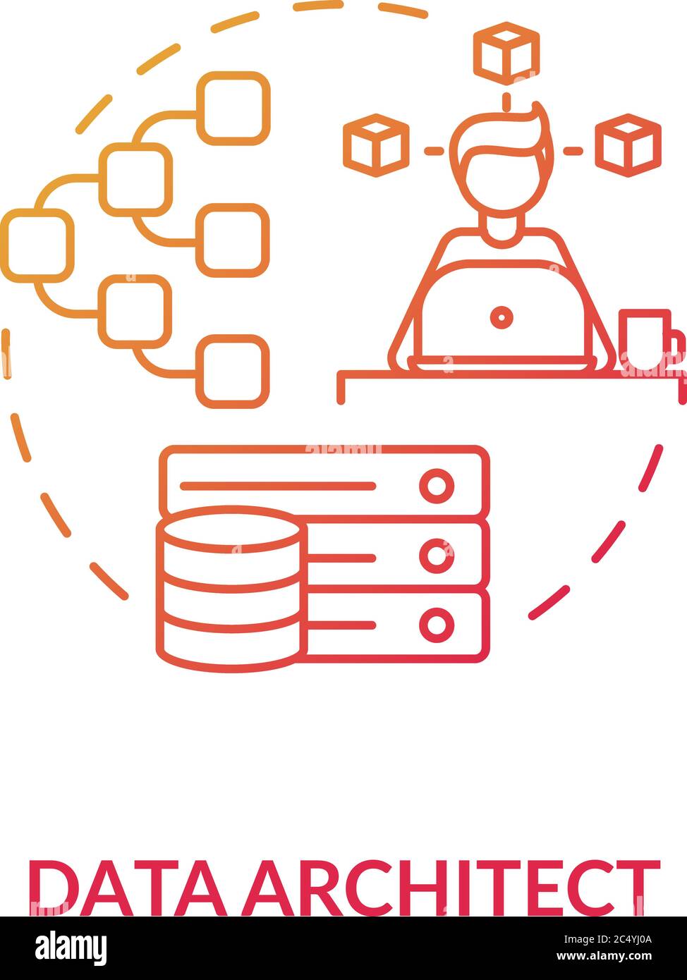 Data architect red gradient concept icon Stock Vector Image & Art - Alamy