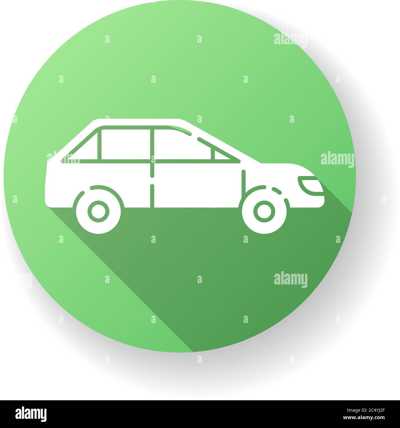 Car side view green flat design long shadow glyph icon Stock Vector ...