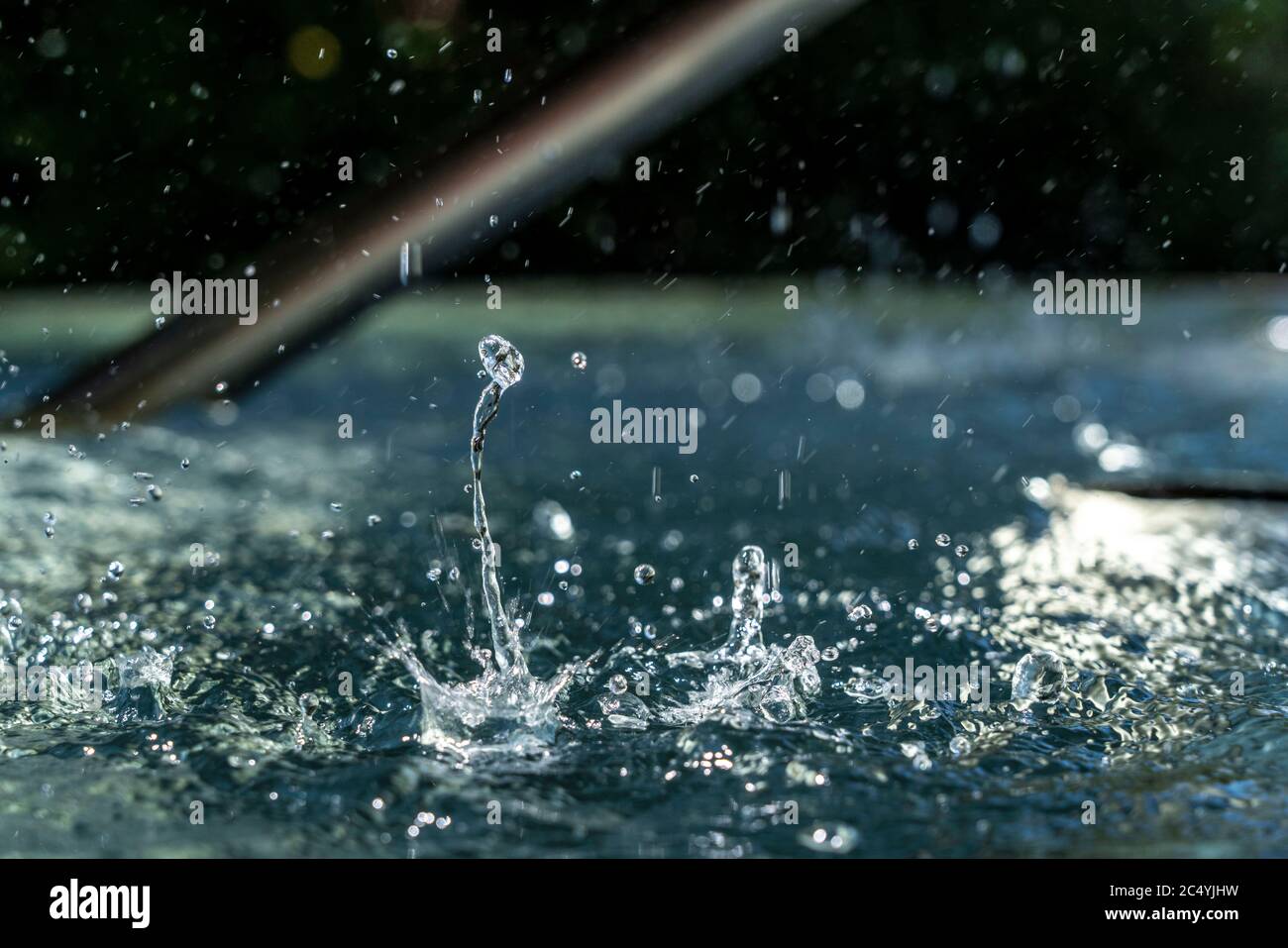 Drops of water, hitting the water surface Stock Photo - Alamy