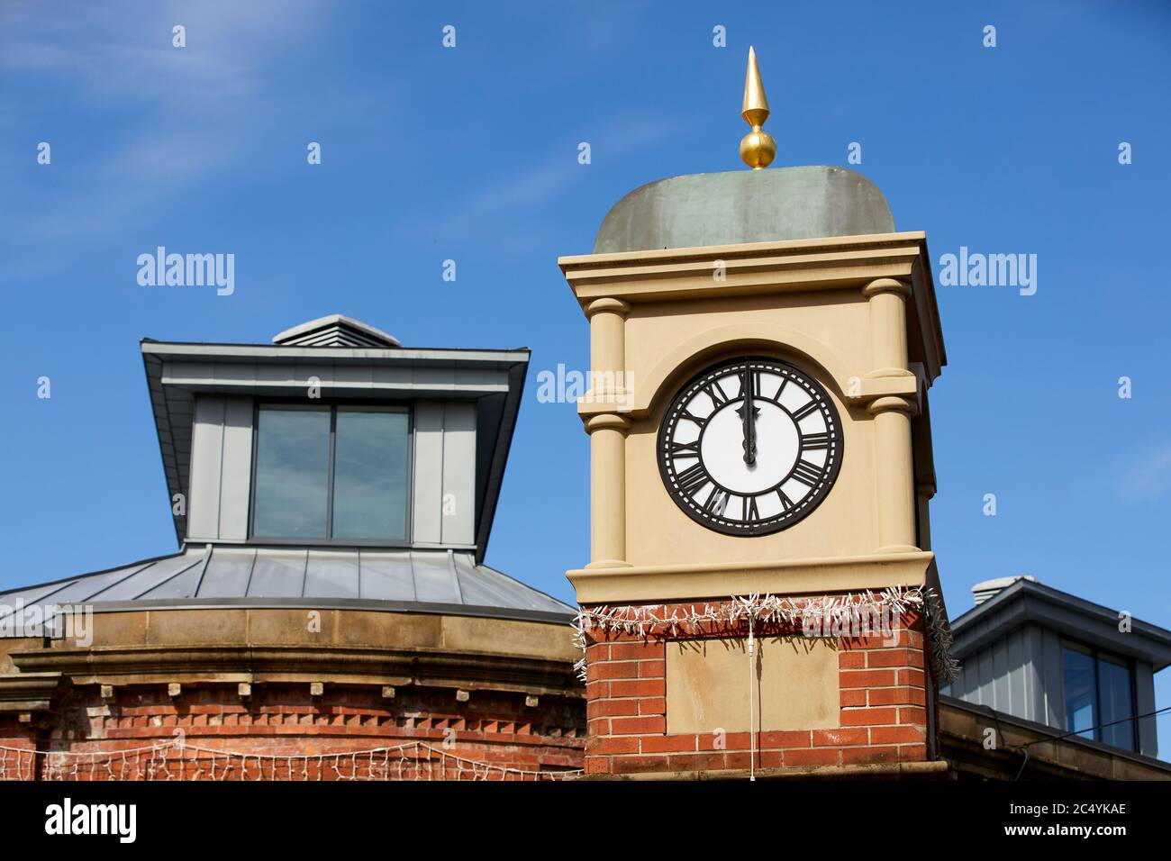 AshtonunderLyne town centre in tameside Gtr Manchester clock tower at
