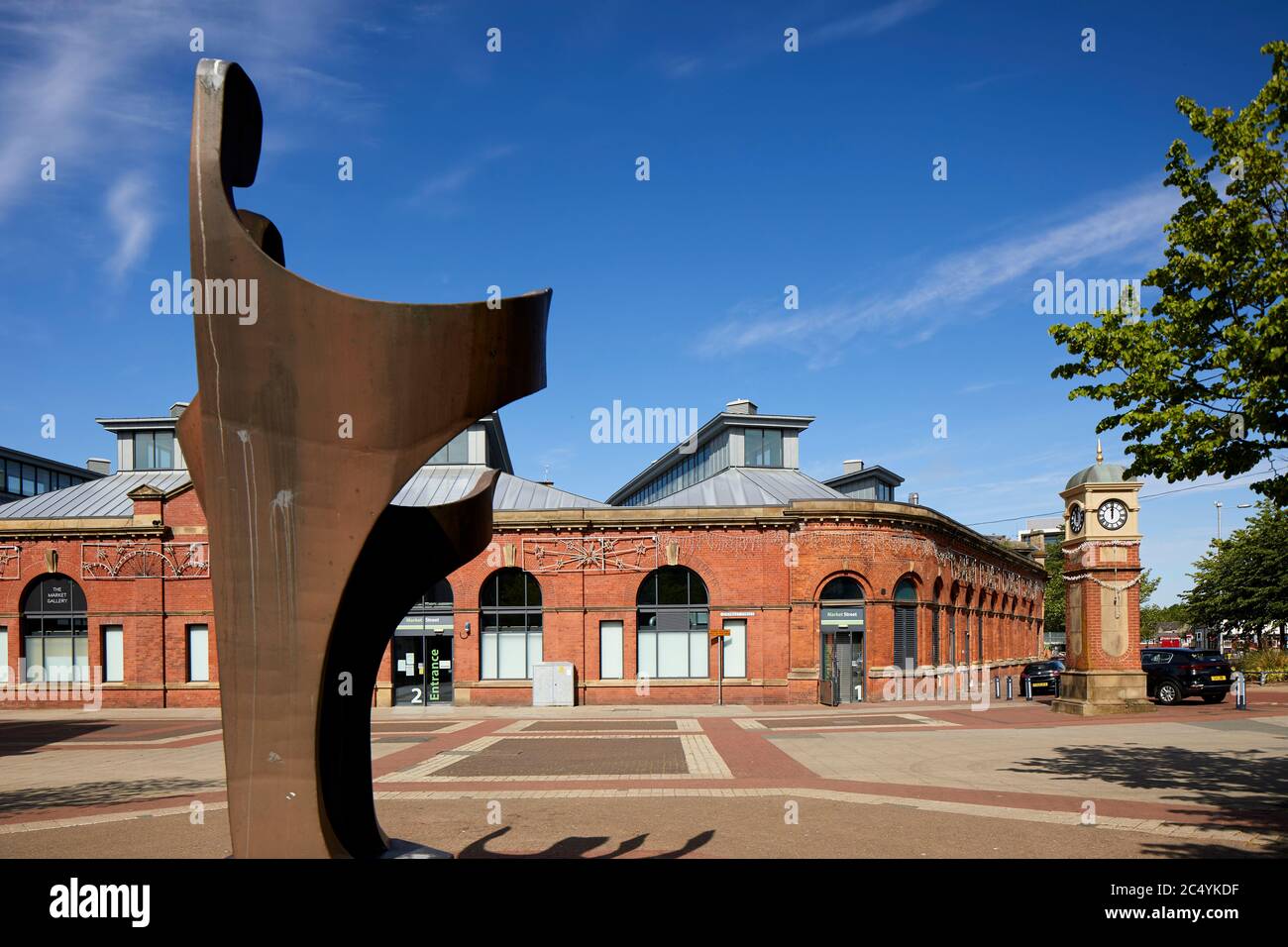 AshtonunderLyne town centre in tameside Gtr Manchester clock tower