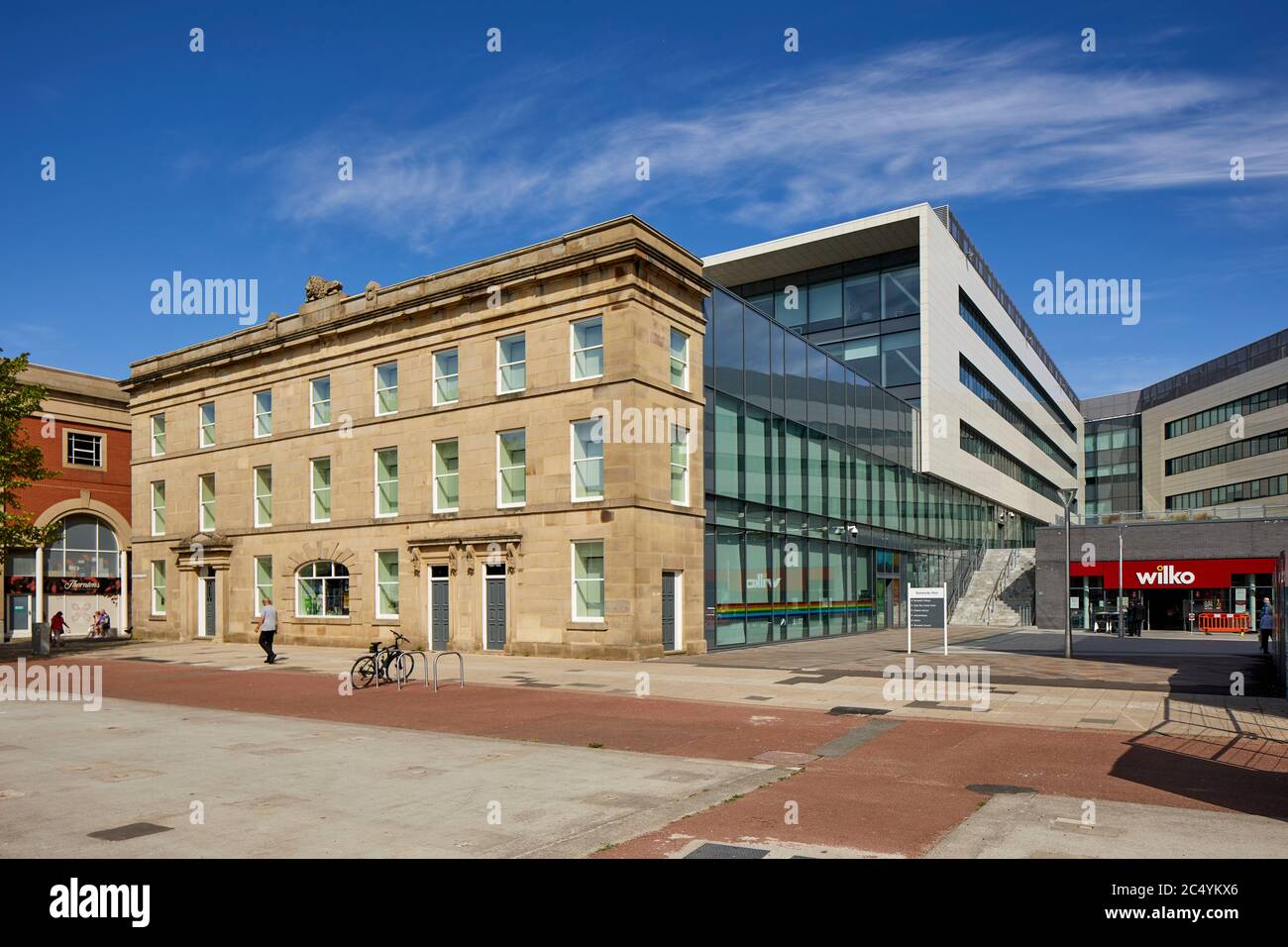 AshtonunderLyne town centre Tameside One office building mixing old