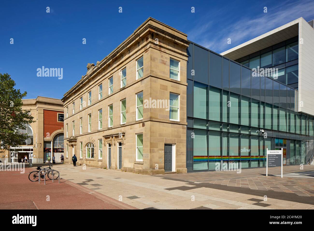 AshtonunderLyne town centre Tameside One office building mixing old