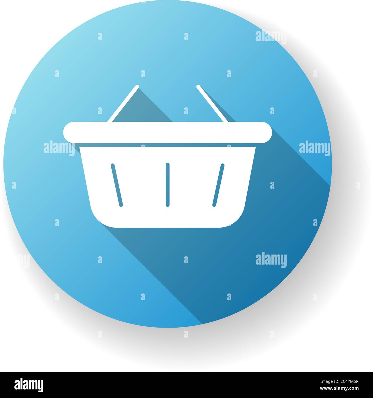Shopping basket blue flat design long shadow glyph icon Stock Vector ...