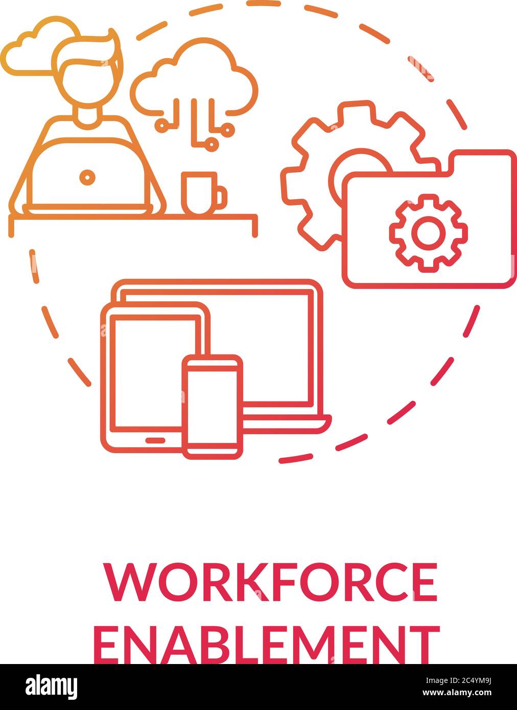 Workforce Enablement Red Gradient Concept Icon Stock Vector Image Art Workforce Enablement Red Gradient Concept Icon Stock Vector Image Art