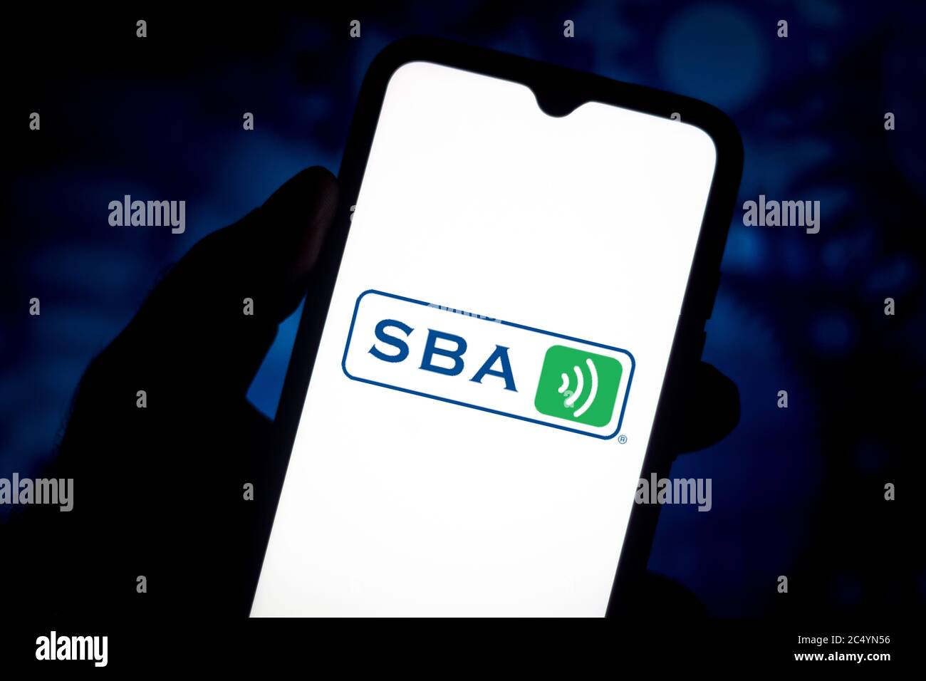 In this photo illustration the SBA Communications logo seen displayed ...