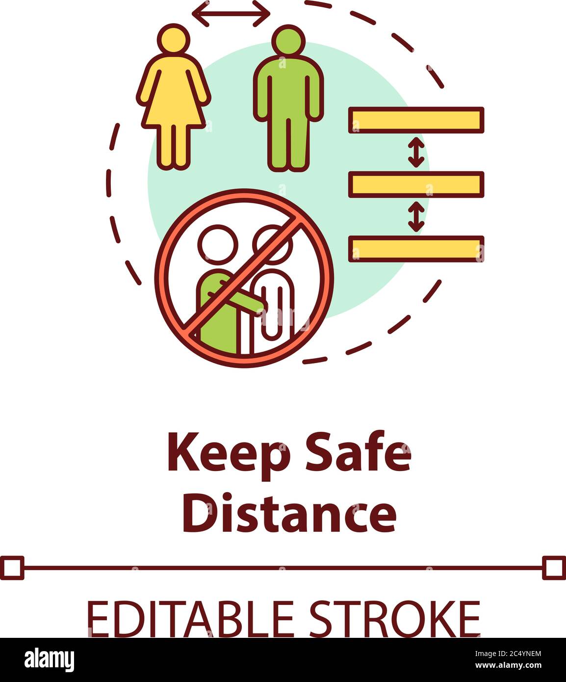 Keep safe distance concept icon Stock Vector