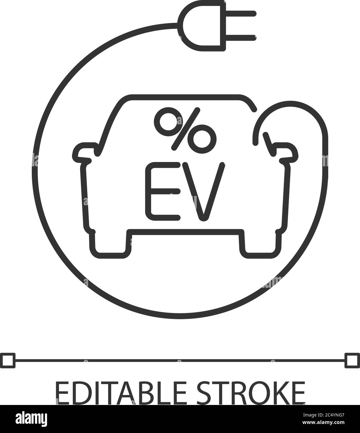 Electric car tax credit linear icon Stock Vector