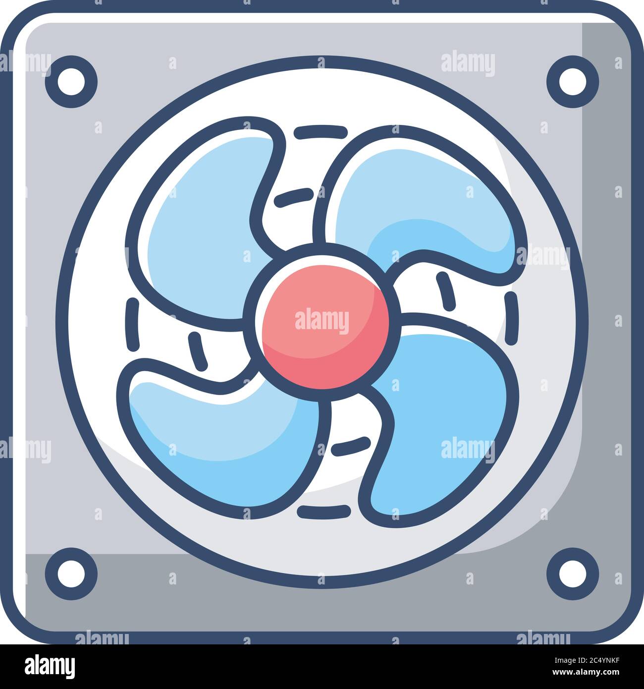 Computer cooler RGB color icon Stock Vector