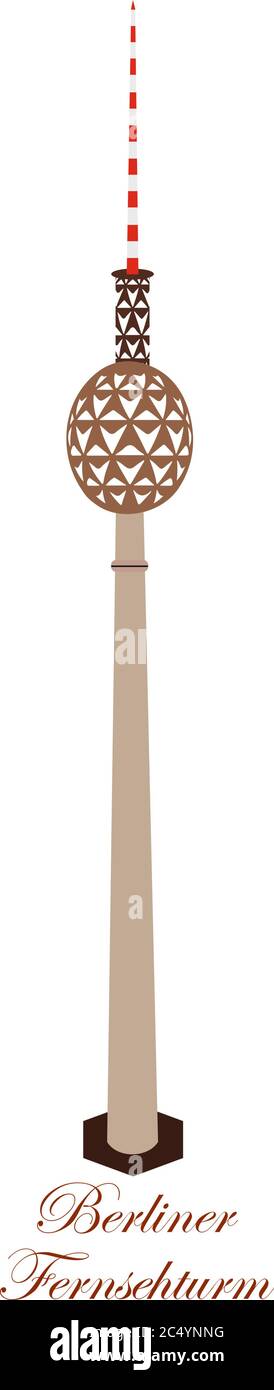 Berliner_Fernsehturm on white background. VECTOR Stock Vector