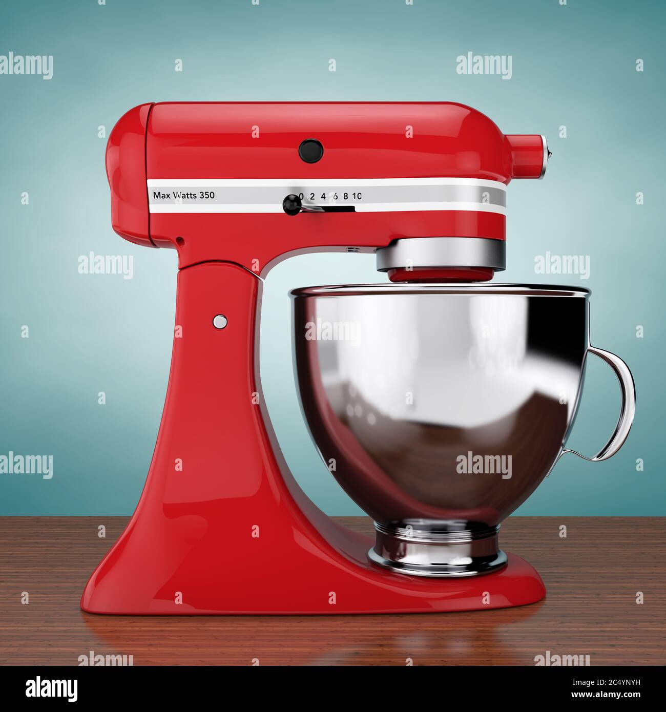 Kitchenaid Set mixer on wooden table 3D model