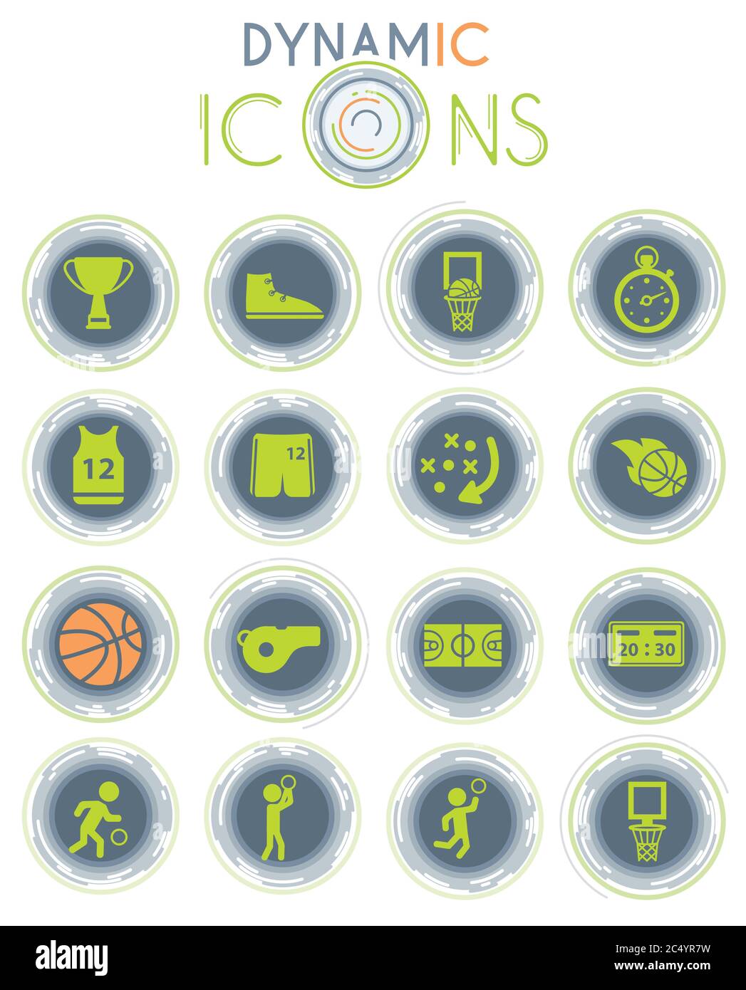 Basketball dynamic icons Stock Vector Image & Art - Alamy
