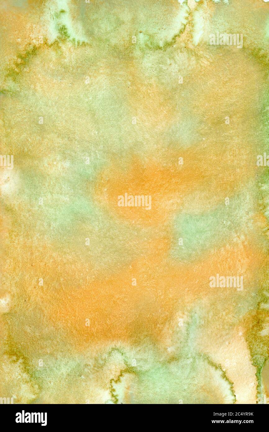 Watercolour pastel texture effect background of green yellow colors
