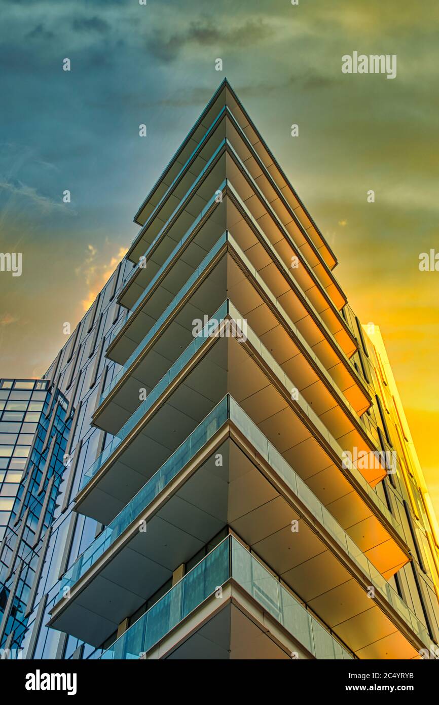 Milan, Italy, 06.29.2020: Futuristic, luxury apartments and offices within the new Milanese pole of innovation and business of Porta Nuova Stock Photo
