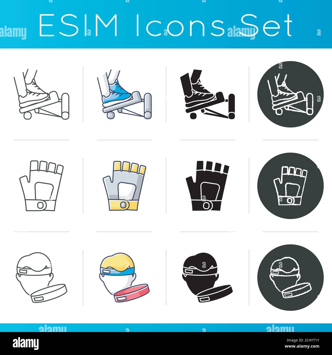 Home gym equipment icons set Stock Vector Image & Art - Alamy