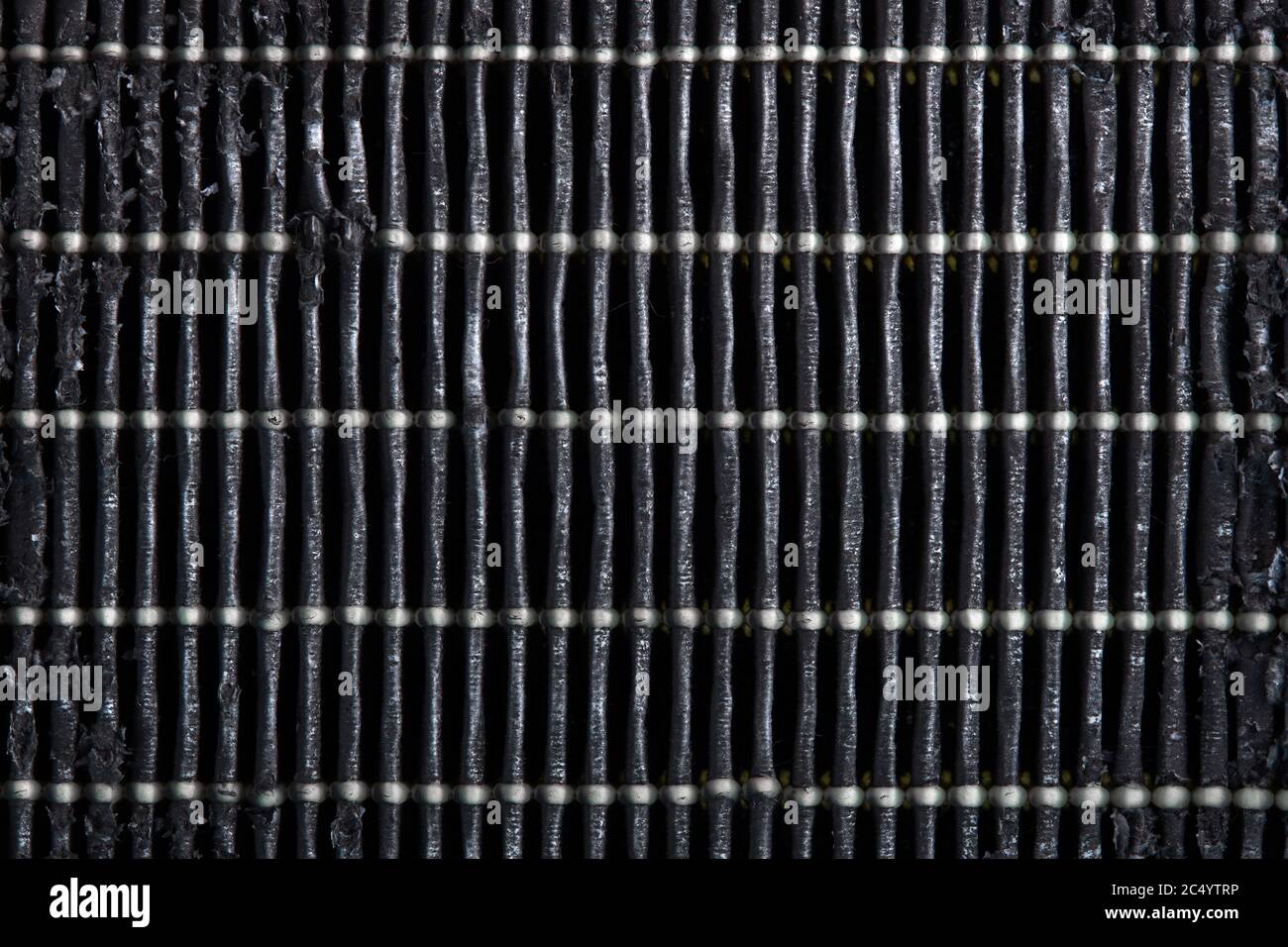 Dirty air filter. High efficiency air filter for HVAC system. Stock Photo