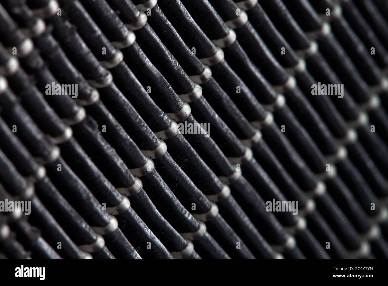 Dirty air filter. High efficiency air filter for HVAC system. Stock Photo