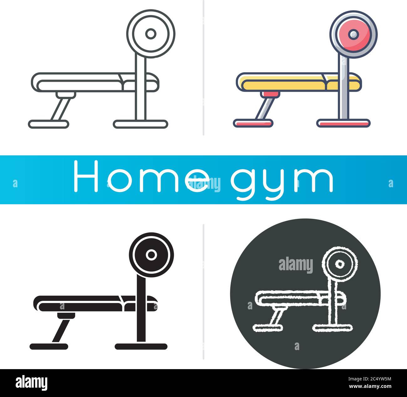 Weight bench icon Stock Vector