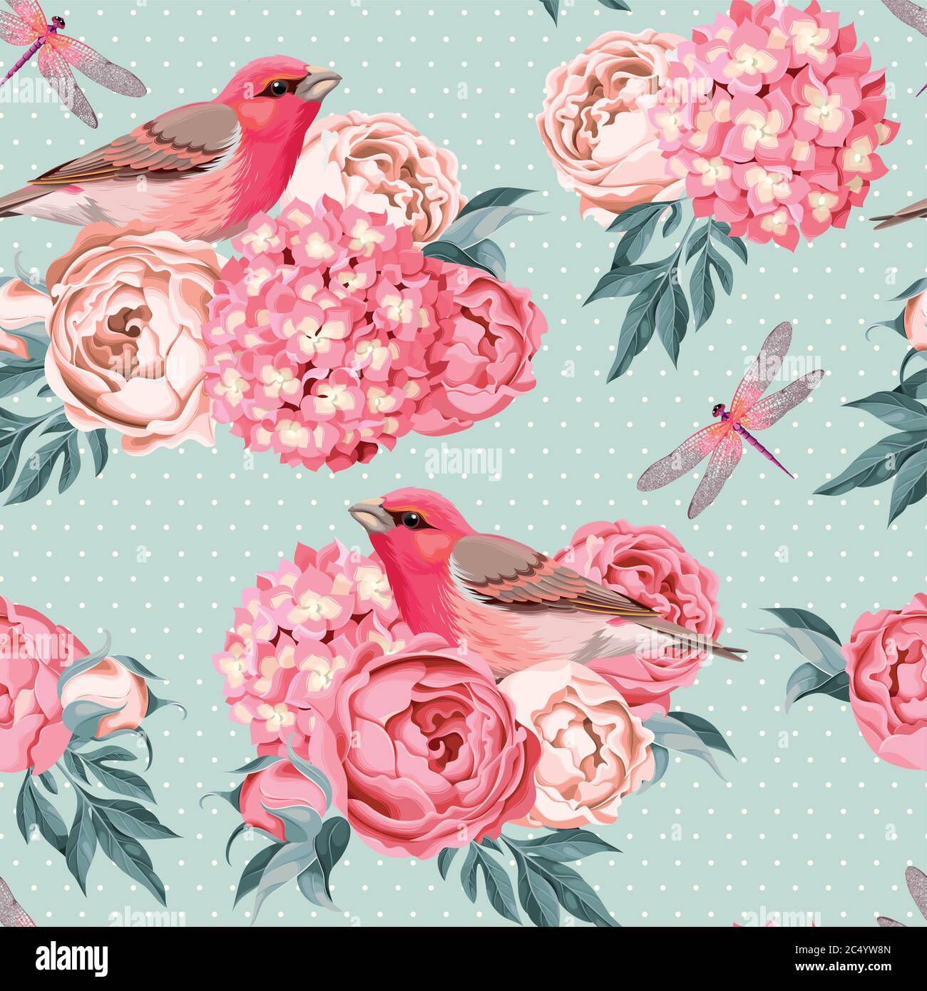 Birds and flowers seamless Stock Vector Image & Art - Alamy