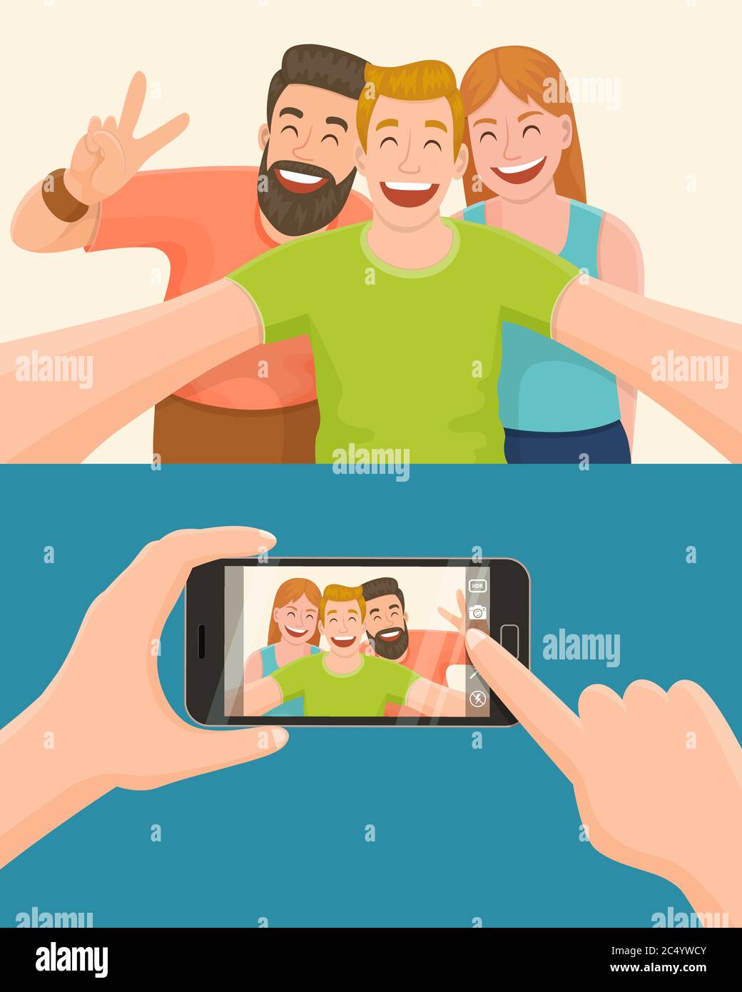 Lady taking a picture Stock Vector Images - Alamy