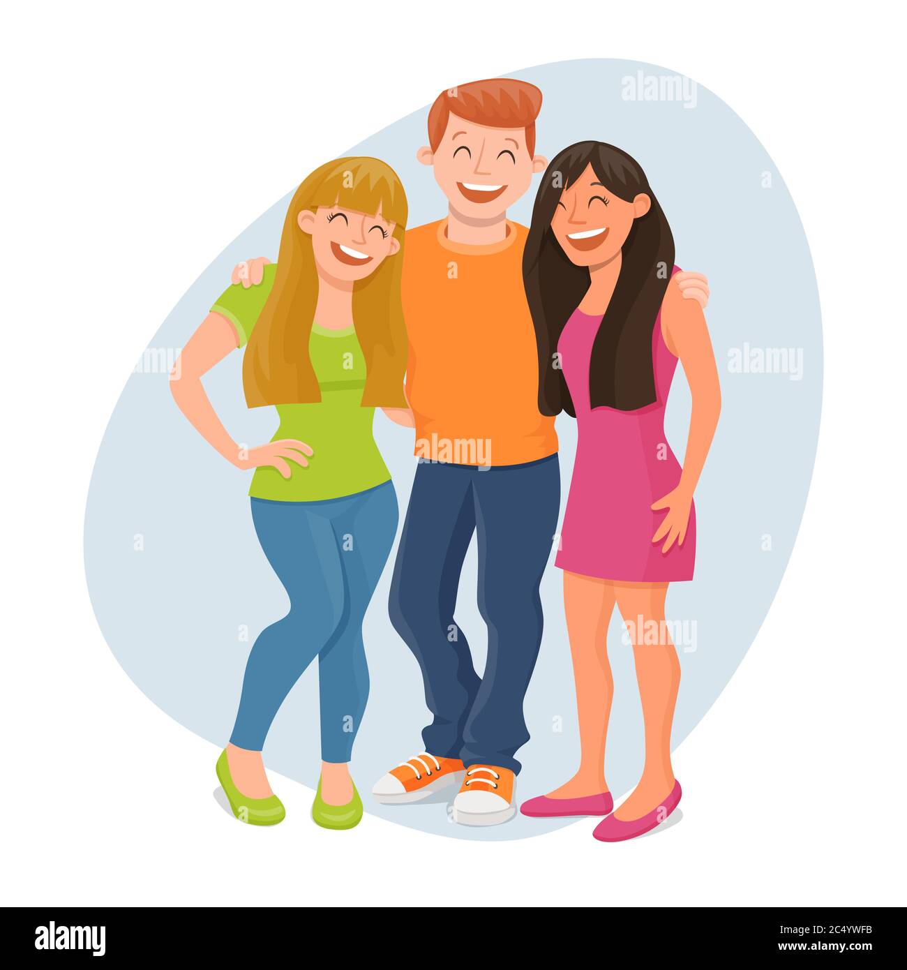 Group of three friends standing and laughing. Friendship concept. Vector  illustration Stock Vector Image & Art - Alamy