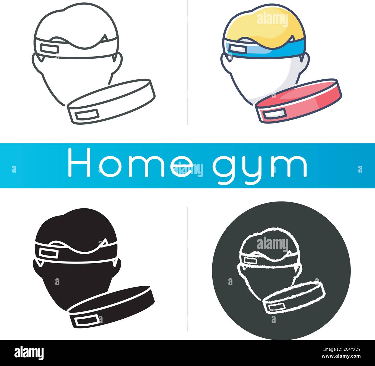 Workout headband icon Stock Vector
