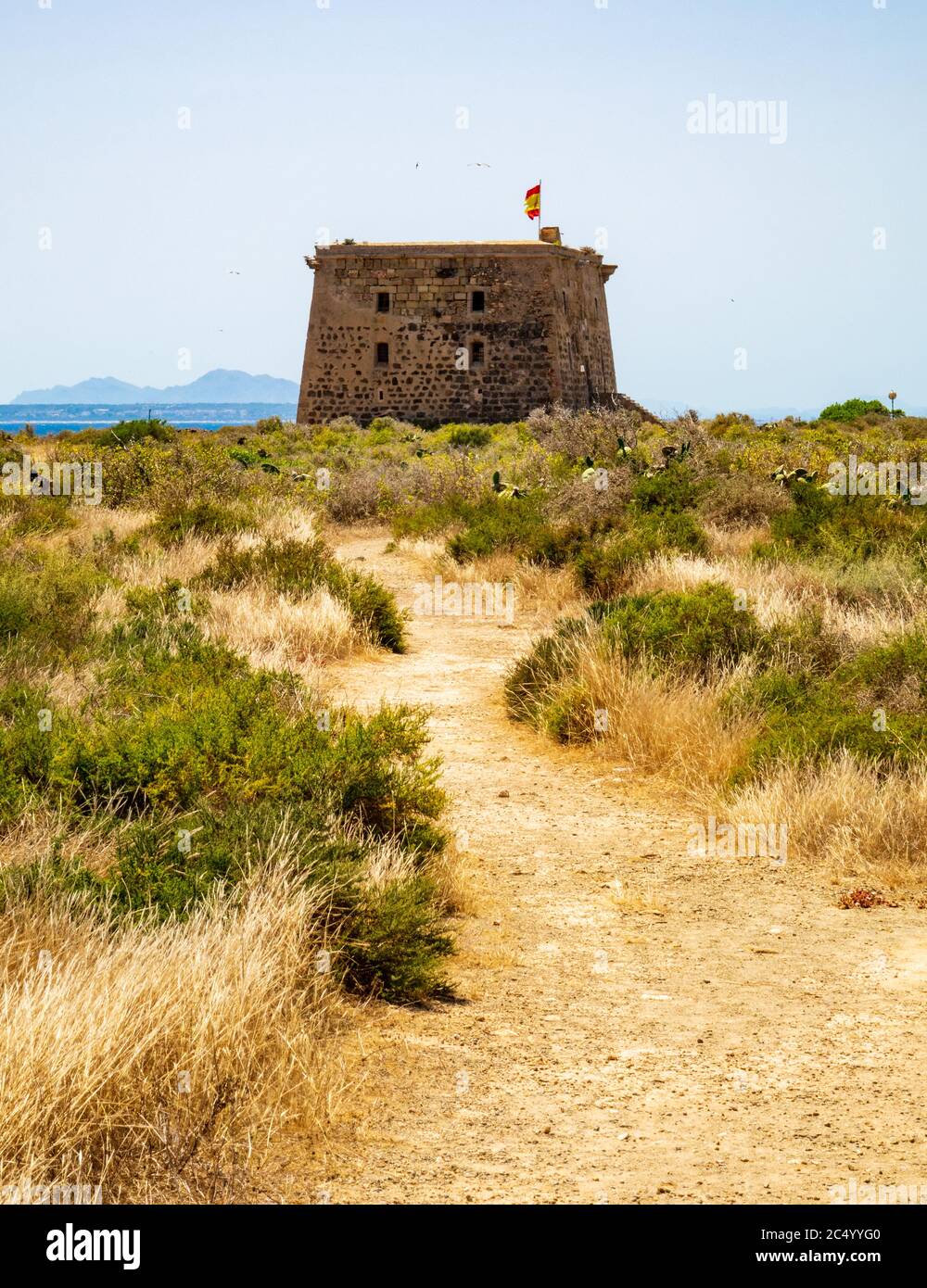 Torre de San José in Tabarca build in 1789. It is in the province of Alicante, Spain. Stock Photo