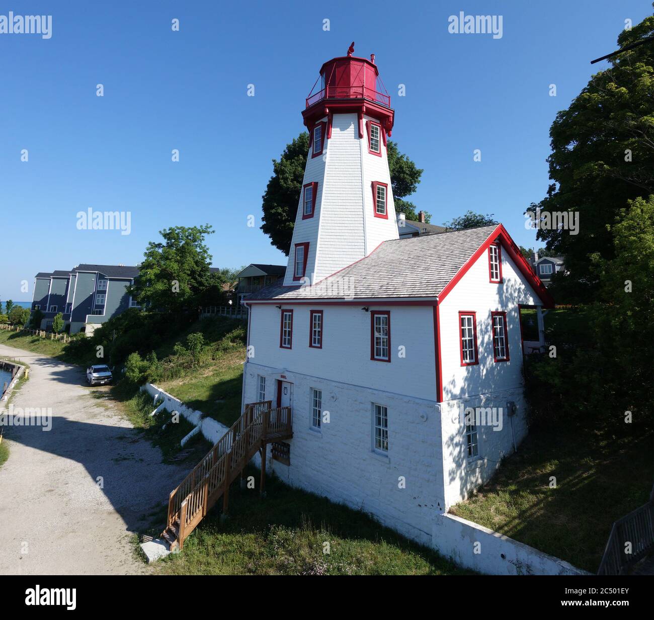 The Historic Lighthouse At Kincardine Harbour Ontario Canada On Lake Huron One Of The Great Lakes Stock Photo