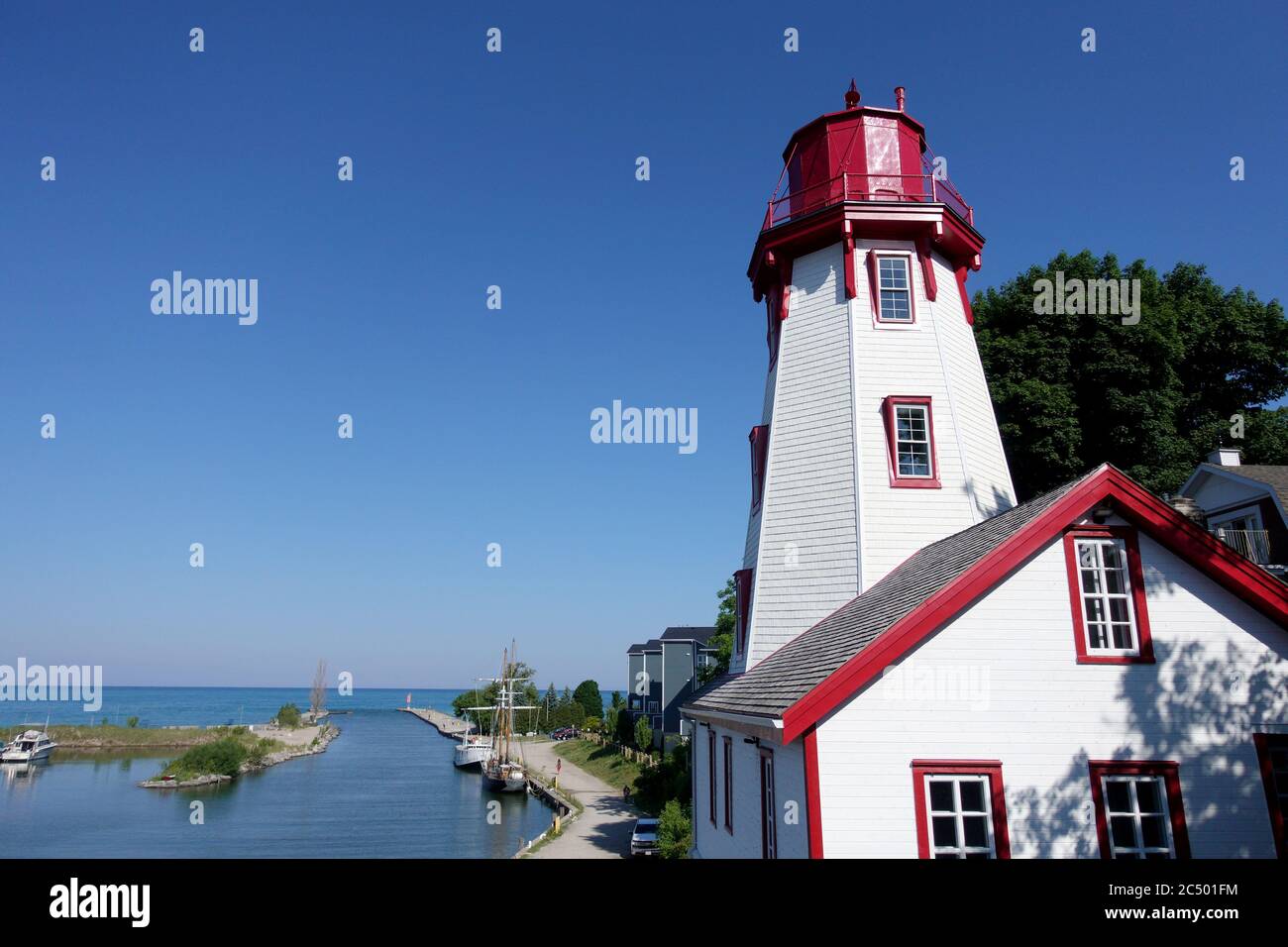 The Historic Lighthouse At Kincardine Harbour Ontario Canada On Lake Huron One Of The Great Lakes Stock Photo