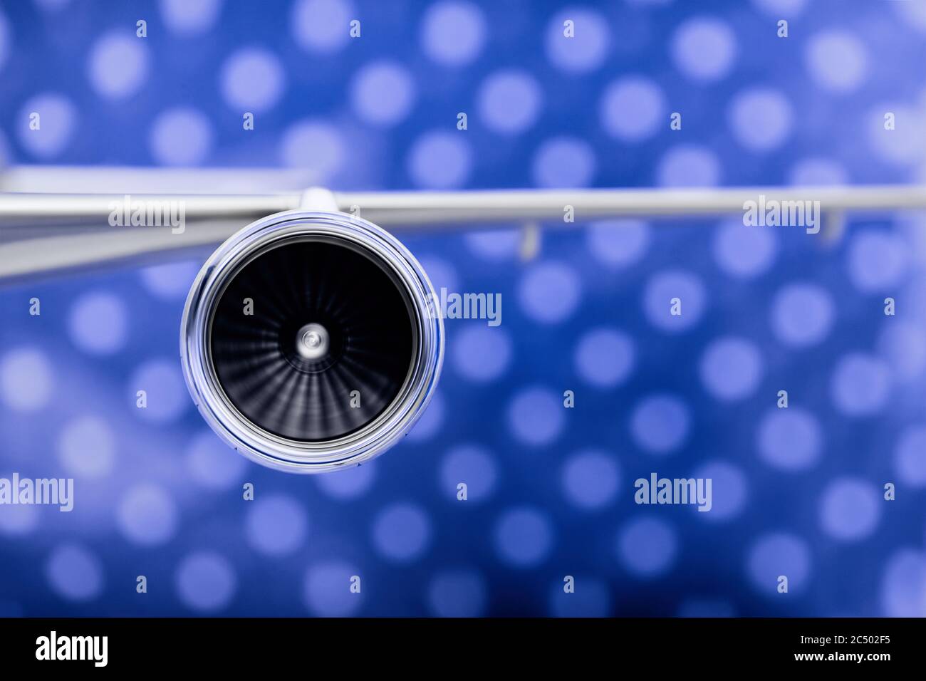 model of the turbofan engine on the airplane wing Stock Photo - Alamy