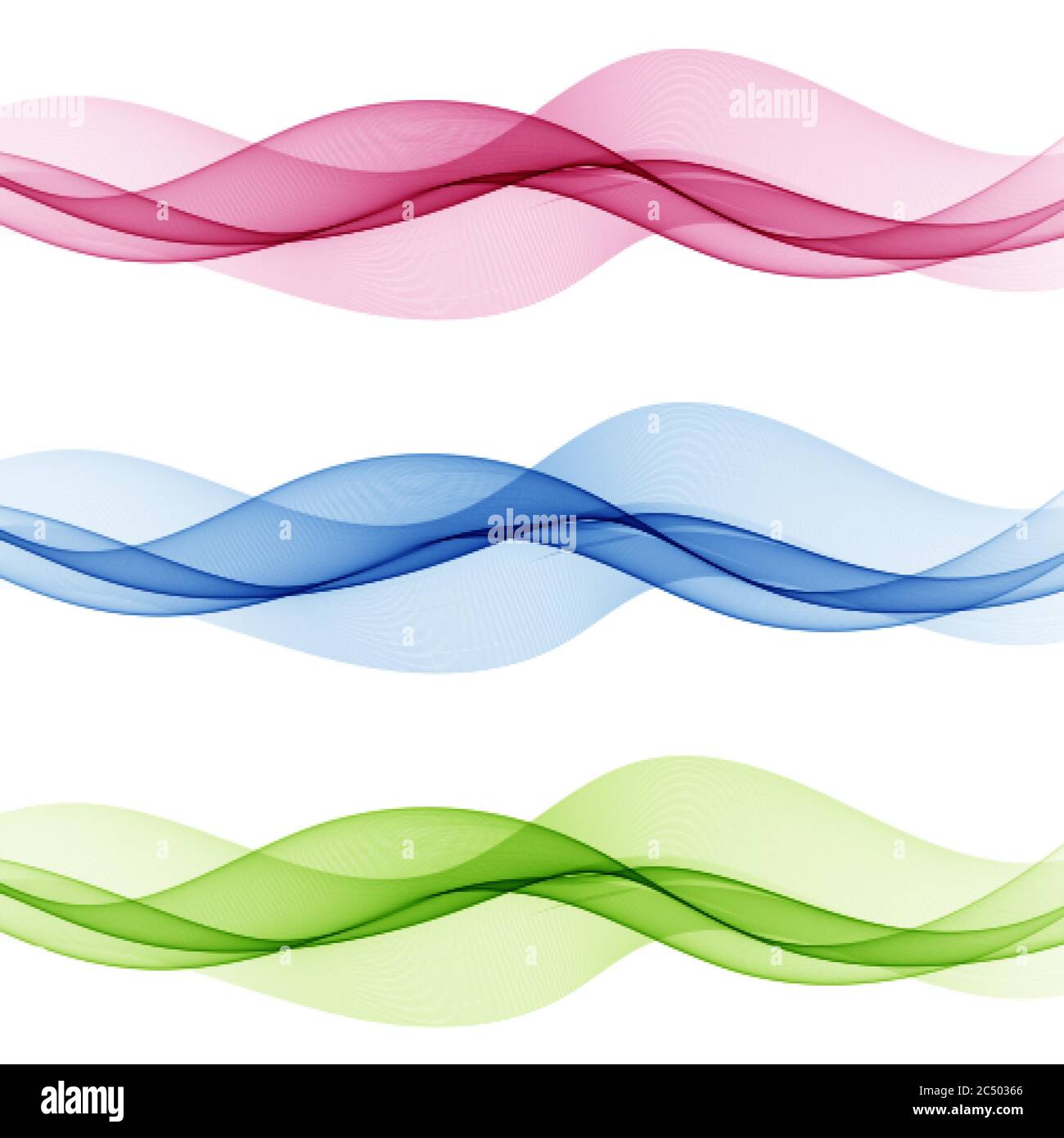 Smooth clear beautiful waves set Wave abstract background. Stock Vector