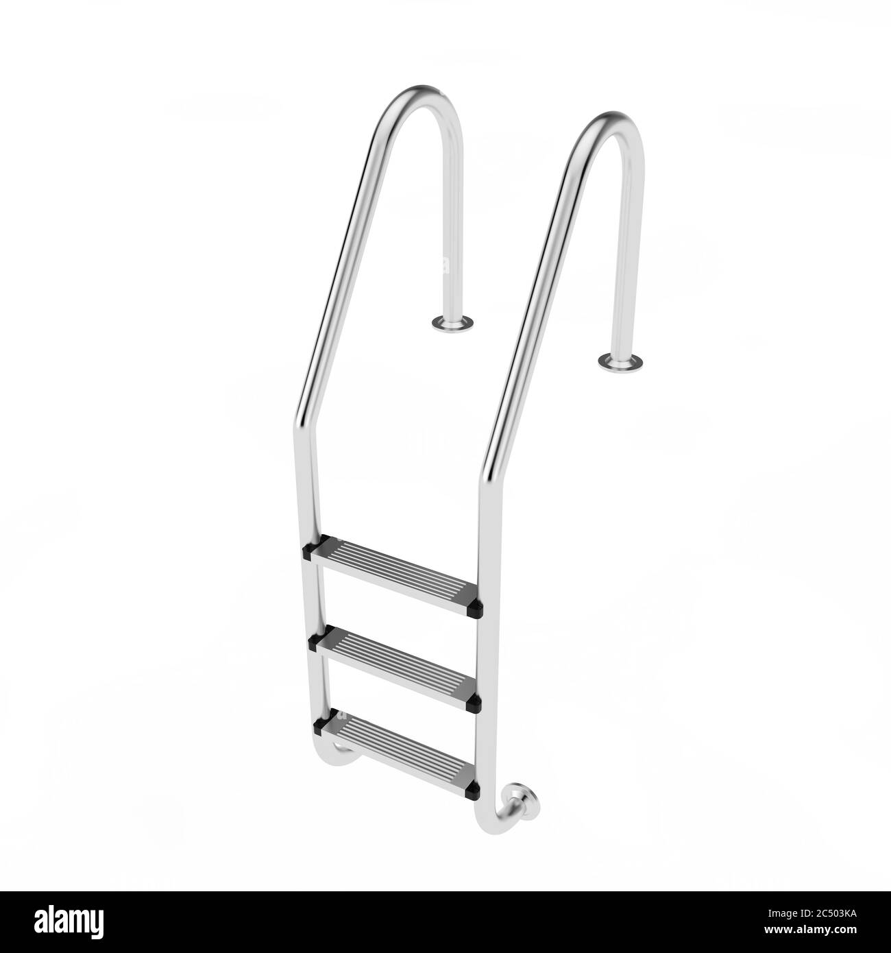 Chrome Swimming Pool Ladder on a white background. 3d Rendering Stock Photo  - Alamy