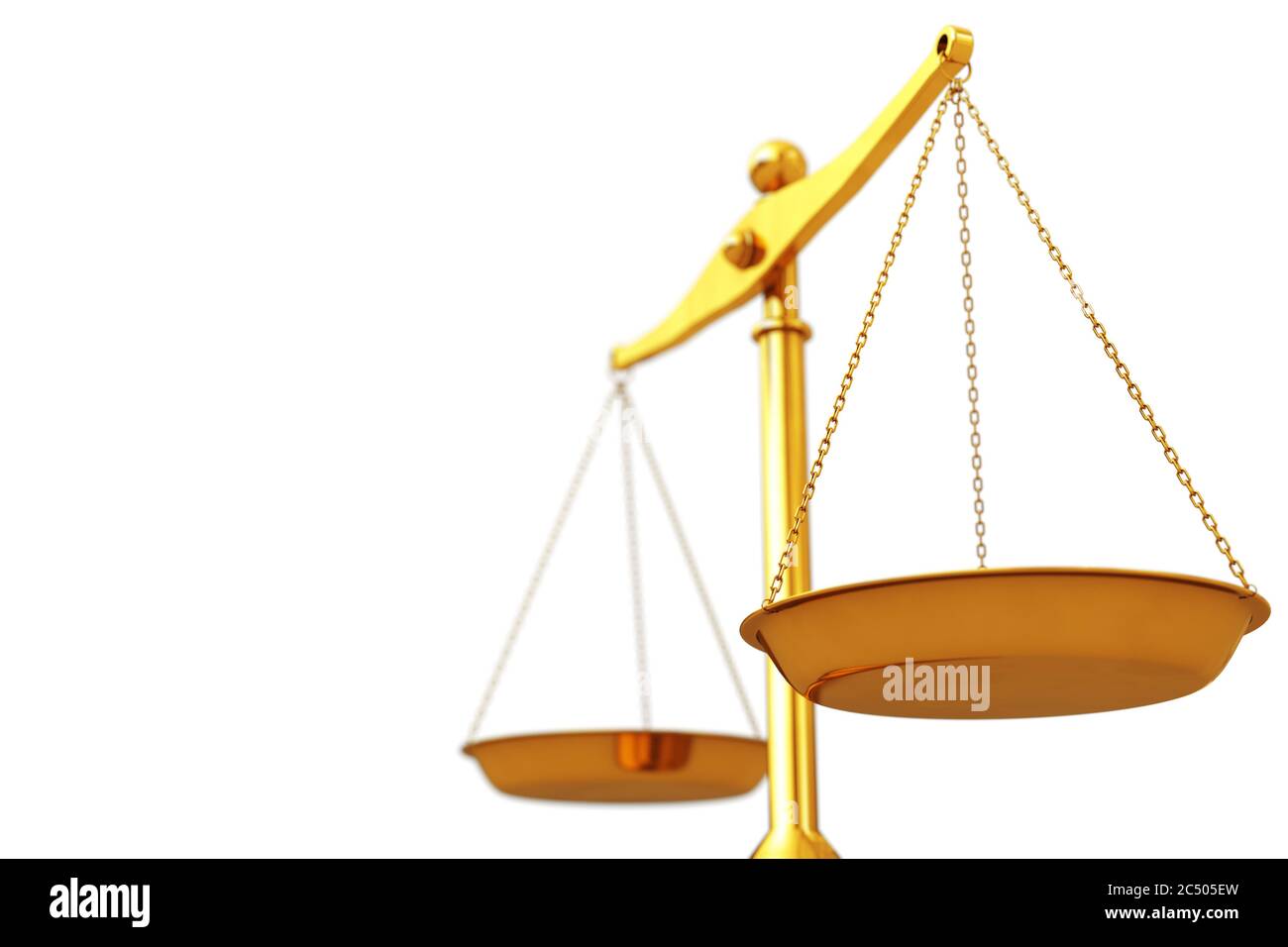 Classical Golden Scales on a white background. 3d Rendering Stock Photo ...
