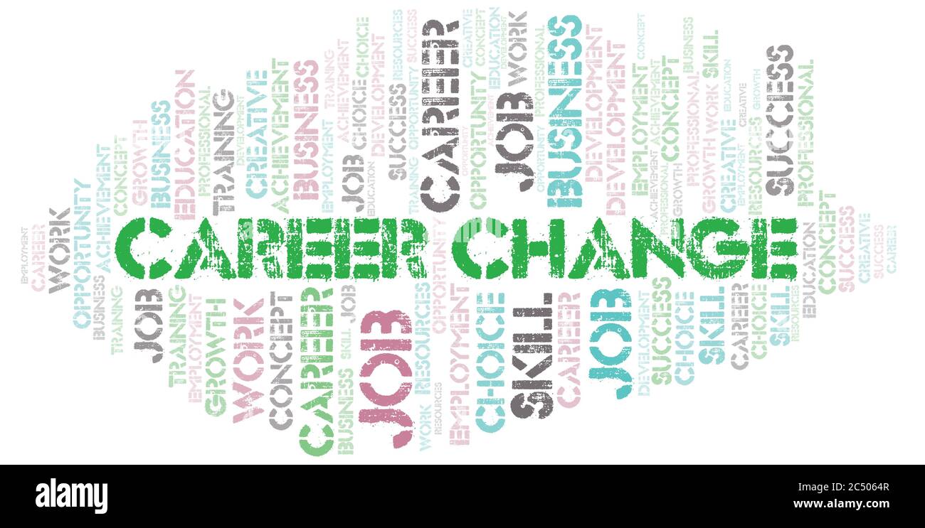 Career Change typography vector word cloud. Wordcloud collage made with ...