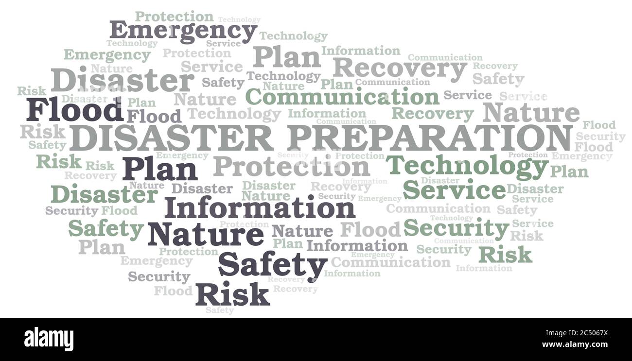 Disaster Preparation typography vector word cloud. Wordcloud collage ...