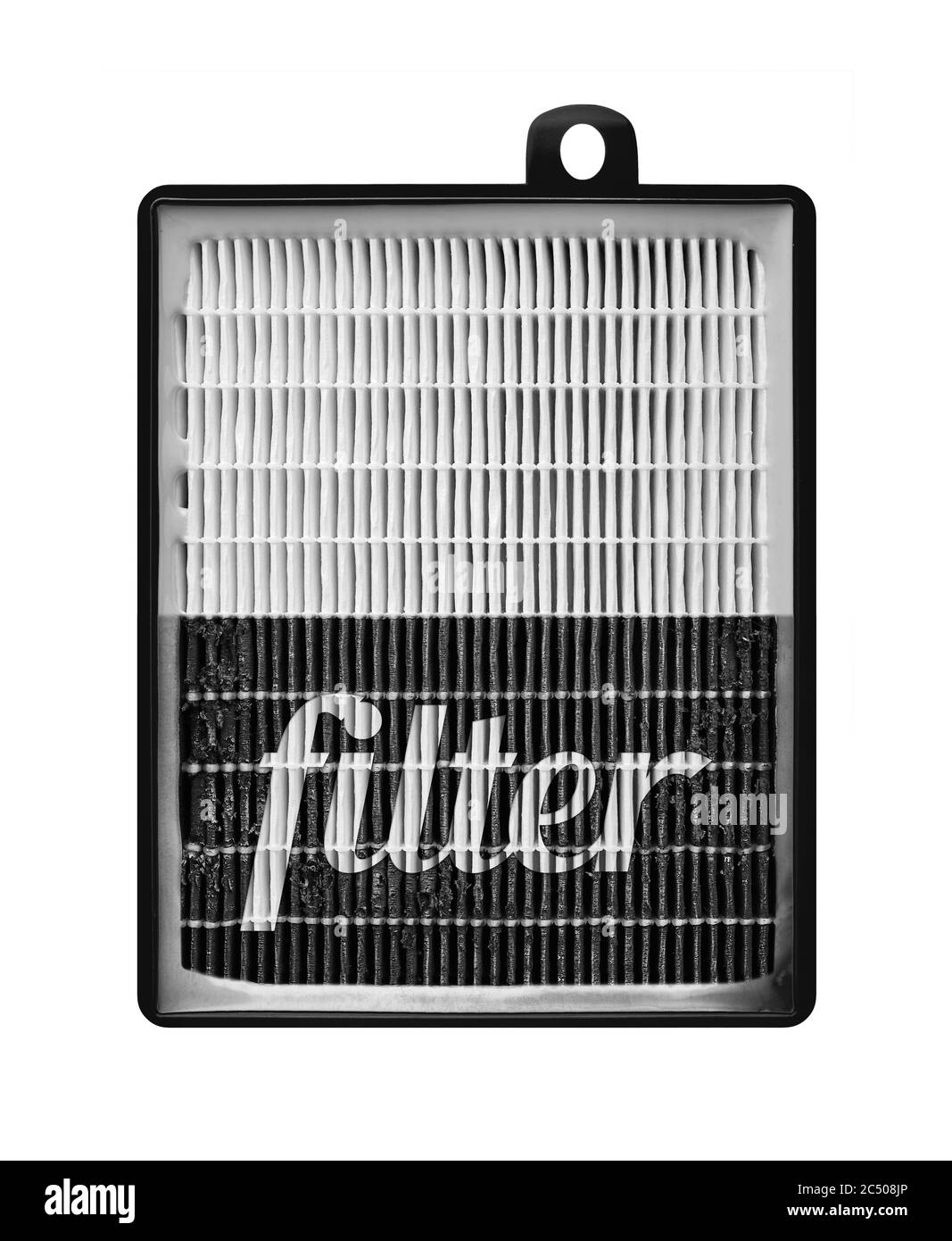 High efficiency air filter for HVAC system. new and used filter Stock