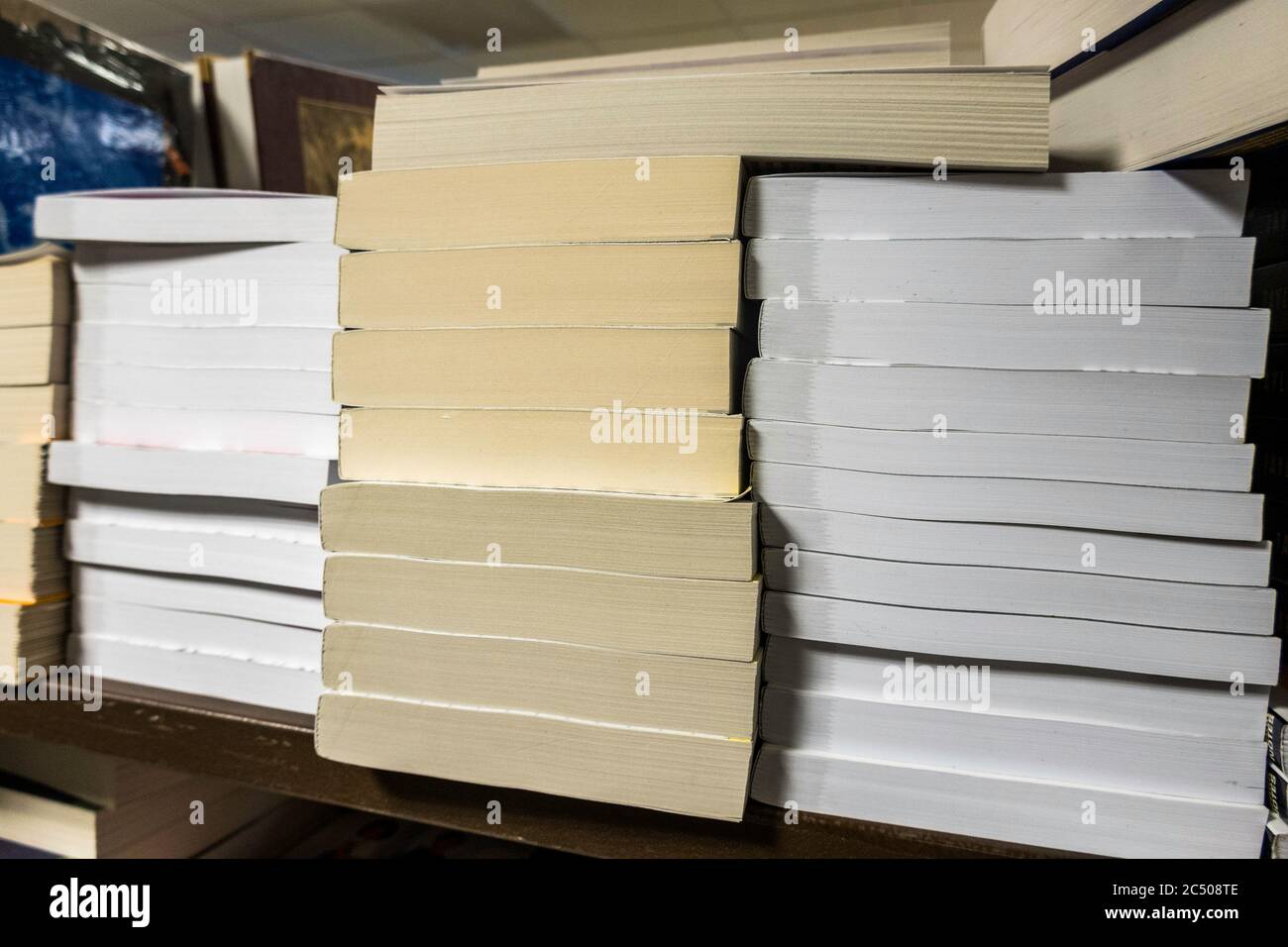 Stacks of Generic Books, USA Stock Photo