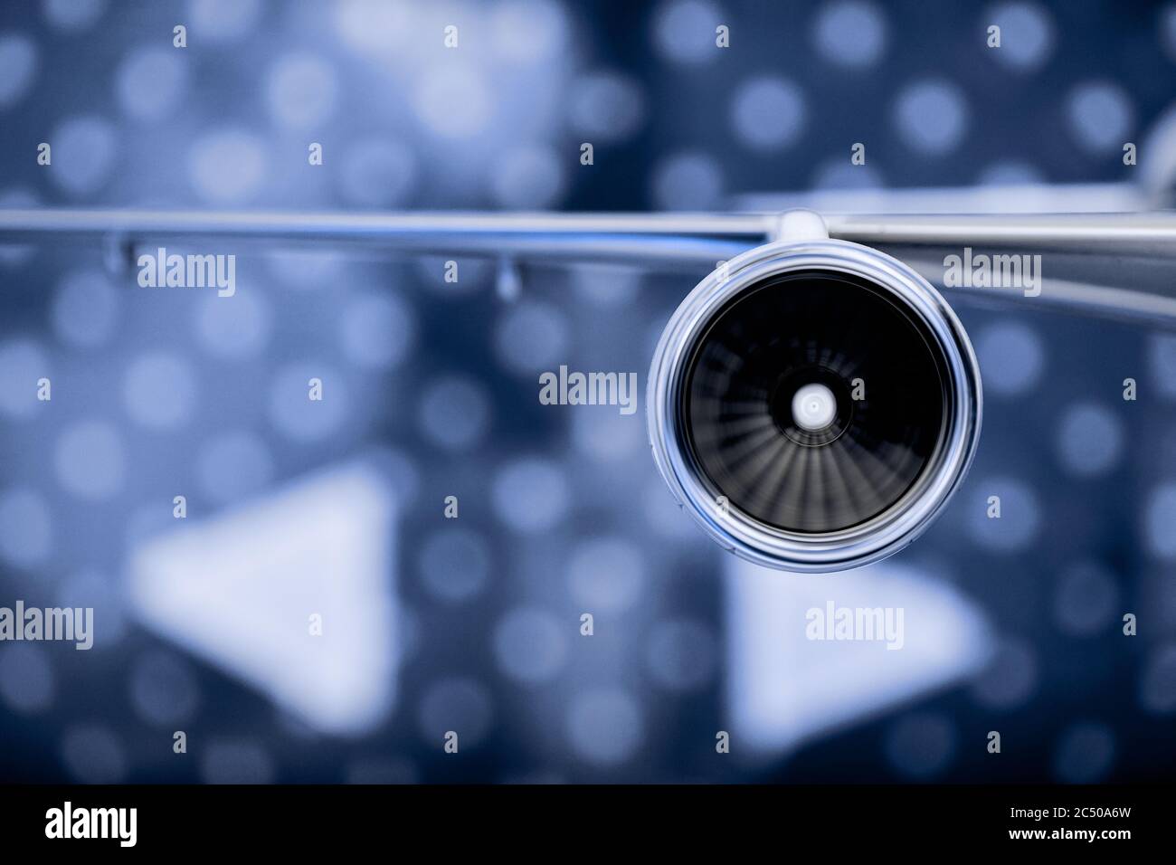 model of the turbofan engine on the airplane wing Stock Photo - Alamy