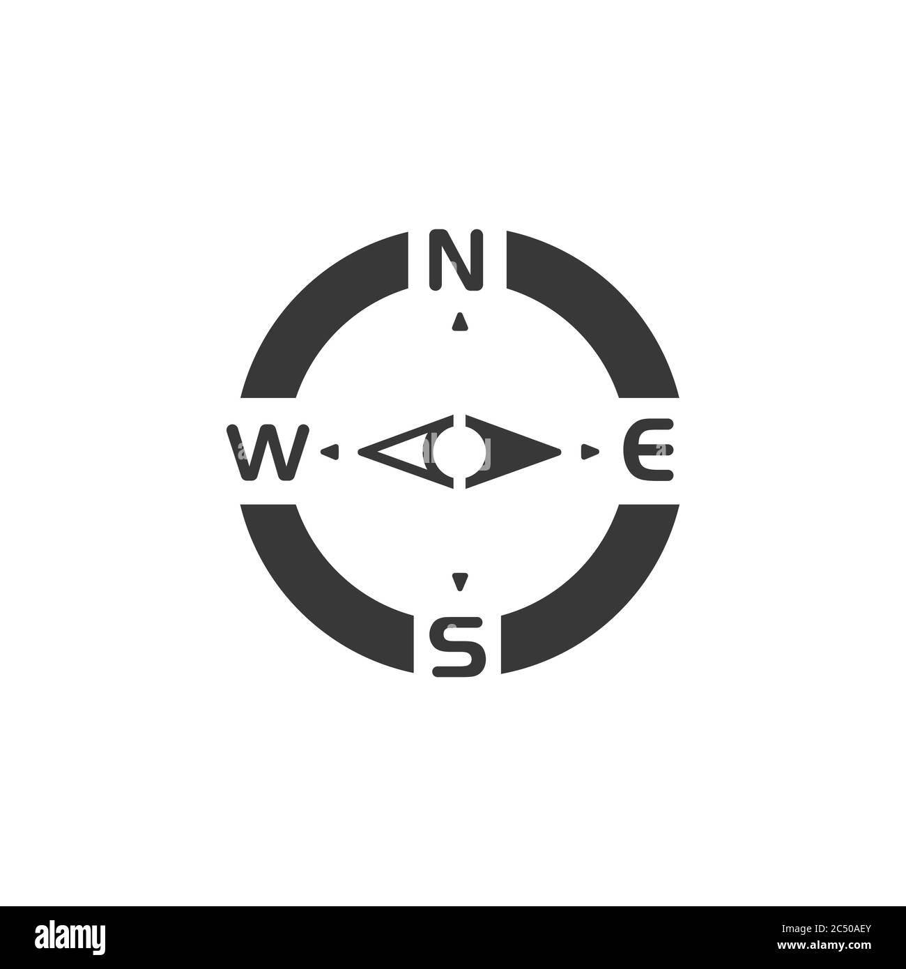 Compass. East direction. Isolated icon. Weather and map glyph vector