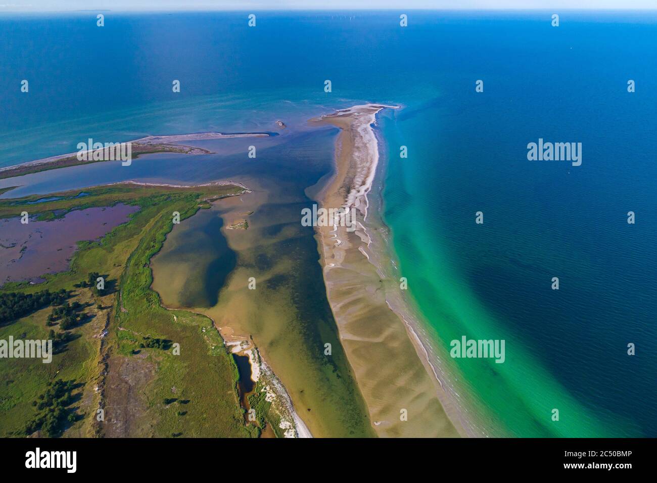 Baltic sea, Germany, Mecklenburg-Western Pomerania, Darß, Prerow, aeriel view of seaside Stock Photo