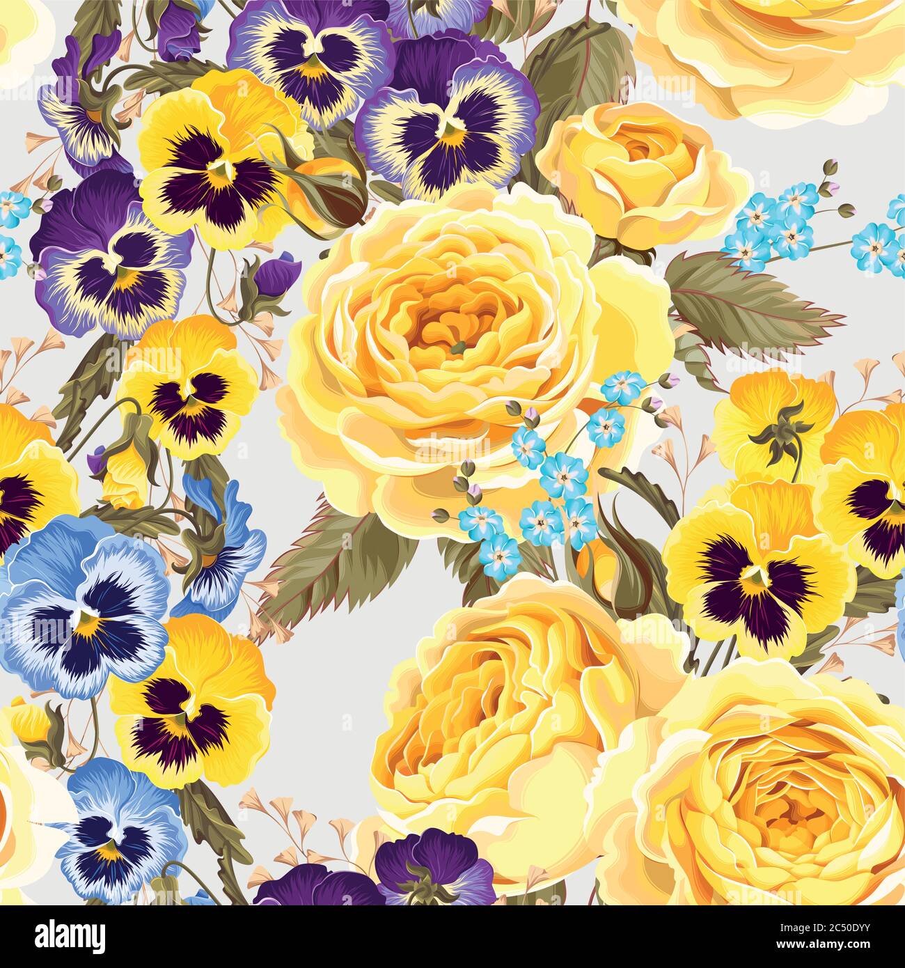 Roses and pansies seamless background Stock Vector Image &amp; Art - Alamy